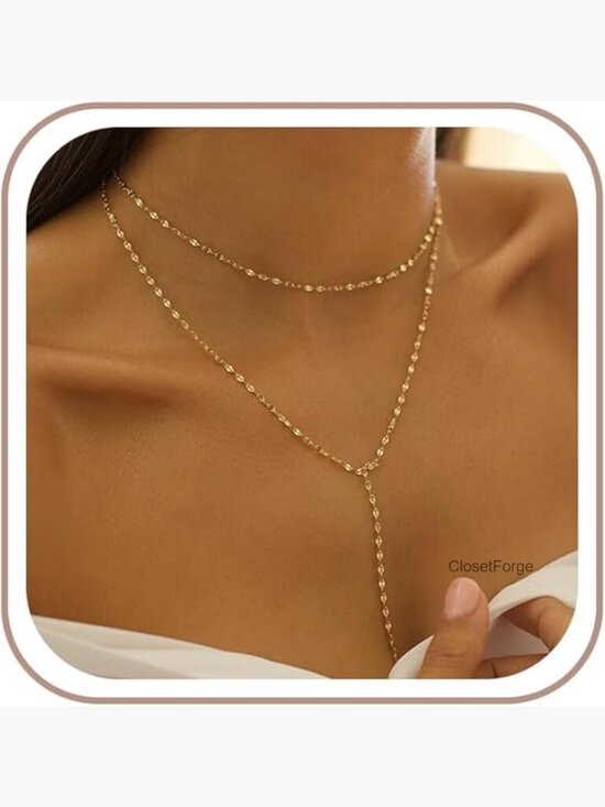 Jewelry - Dainty Long Y-Shaped Body Chain Necklace 14K Gold Plated Non Tarnish